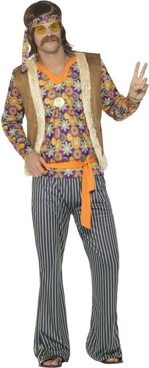 Hippie Kostuum | Lotus Hippie | Man | Small | Carnaval kostuum | Verkleedkleding